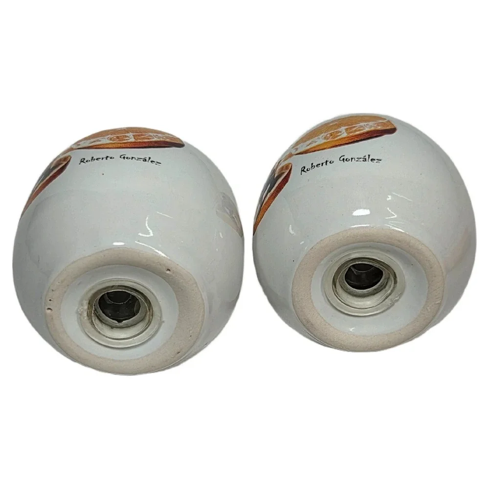 Roberto Gonzalez‎ Citrus Cruet Condiment Set Ceramic Orange Vinegar Oil Shakers